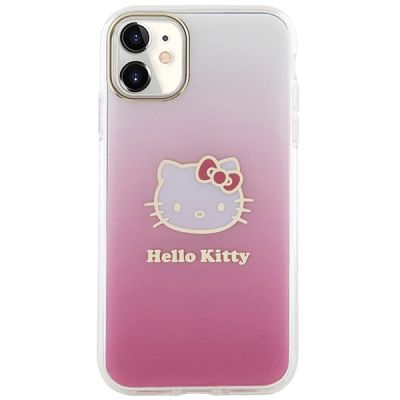 3. Hello Kitty IML Gradient Electrop Kitty Head Case for iPhone 11 / Xr - Pink