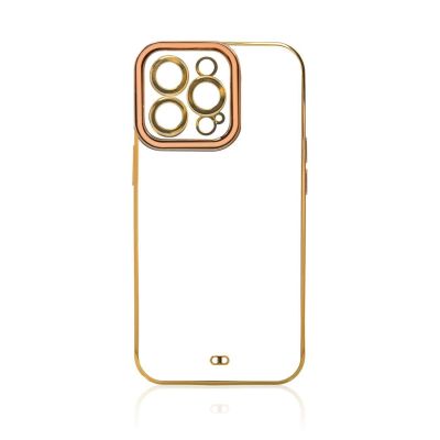 3. Fashion Case Case for Samsung Galaxy A12 5G Gold Frame Gel Cover Gold