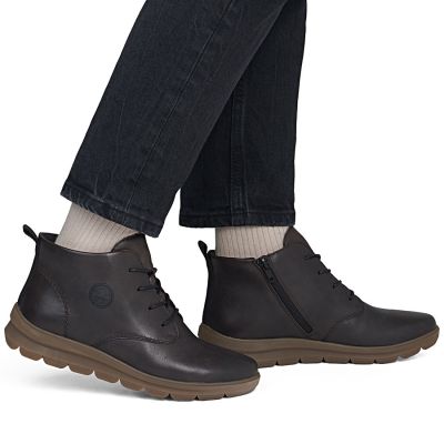 7. Women's leather ankle boots, insulated, brown, Rieker Z0022-25