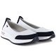 4. Leather ballet flats with a thick sole, openwork, white Jezzi 7815