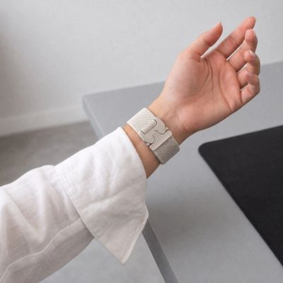 5. Tech-Protect Nylon Clasp Strap for Samsung Galaxy Watch 40/44/46 mm - Beige