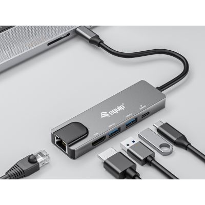 5. Equip 133489 Wired Docking Station USB 3.2 Gen 1 (3.1 Gen 1) Type-C Gray