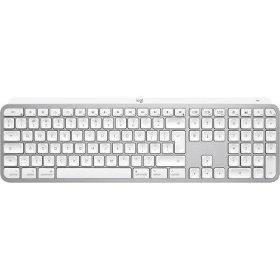 2. Logitech Master MX Keys S for Mac Keyboard Office RF Wireless + Bluetooth QWERTY American International Aluminum, White