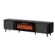 4. VOLARE TV cabinet 200x39x49 black/san sebastian + fireplace