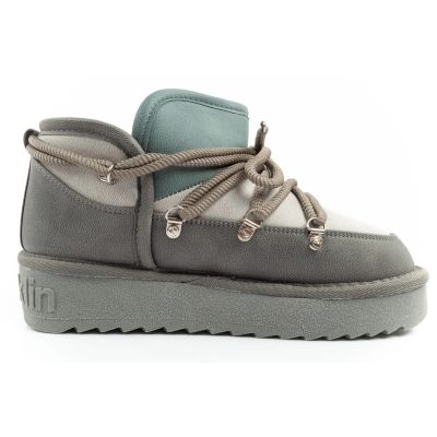 13. D.Franklin women's winter snow boots, fashionable insulated ankle boots, gray