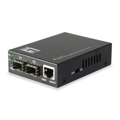 LevelOne GVT-2011 - Media converter - GigE - 10Base-T, 100Base-TX, 1000Base-T, 1000Base-X - RJ-45 / SFP (mini-GBIC)