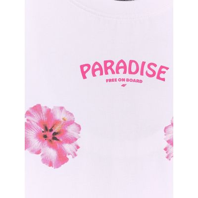 6. Women's loose T-shirt with print 4F 4FRSS26TTSHF3882-10S