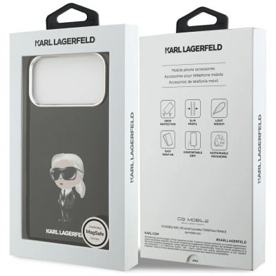 8. Karl Lagerfeld IML Aquarelle Karl & Logo MagSafe Case for iPhone 17 Pro Max - Black