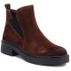 5. Women's leather ankle boots with a block heel, brown Vinceza 133128
