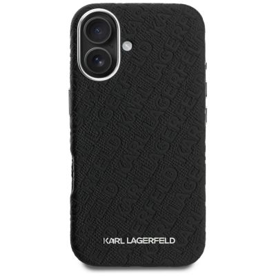 3. Karl Lagerfeld FW Stamped Karl MagSafe iPhone 16 Case - Black