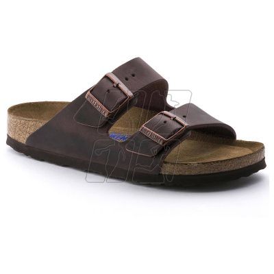 Birkenstock Arizona Soft Footbed Oiled Leather Habana Narrow Women's Slides (0452763)