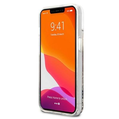 7. Guess GUHCP13SLGPEGO iPhone 13 mini 5.4" gold/gold hardcase Peony Liquid Glitter