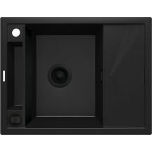 Single-bowl magnetic granite sink with drainer