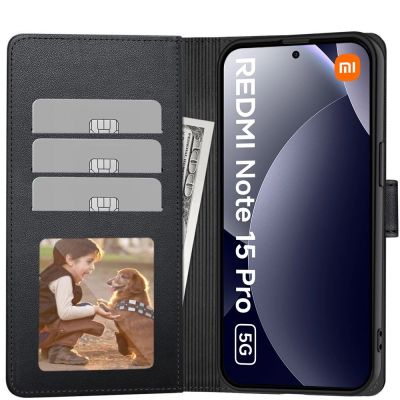 2. Tech-Protect Wallet Case for Xiaomi Redmi Note 15 Pro 5G - Black