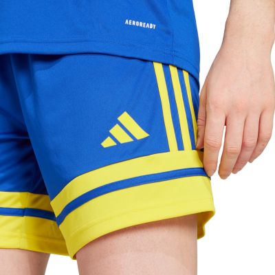 5. adidas Squadra 25 women's shorts blue and yellow JN5408