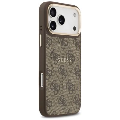4. Guess 4G PU Classic Logo MagSafe Case for iPhone 17 Pro Max - Brown