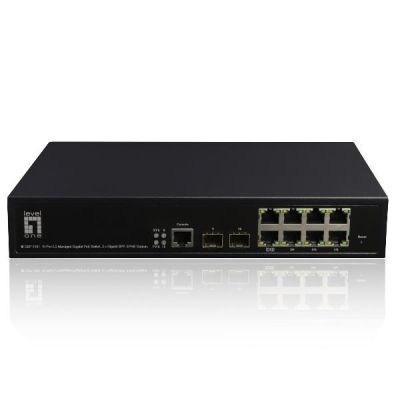 4. LevelOne GB/L2 10-Port 19" 180W 1Gbps Managed PoE+ Switch