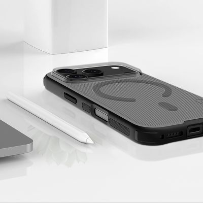 20. Nillkin Super Frosted Shield Pro MagSafe Compatible Case for iPhone 17 Pro - Transparent Black