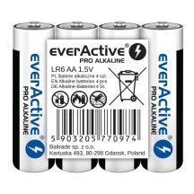 EVERACTIVE PRO ALKALINE BATTERIES AA, LR6, SHRINK 4 PCS, 1250 mAh, HIGH PERFORMANCE, LR6PRO4T
