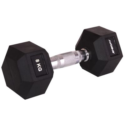 HEX RUBBER Dumbbell 8 KG ENERO FIT