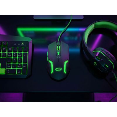 14. Esperanza Fighter EGM205G computer mouse (optical; 2400 DPI; black)
