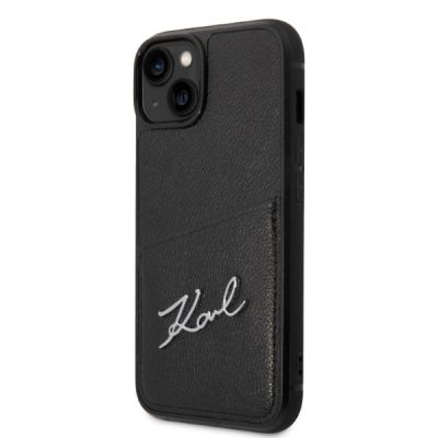 2. Karl Lagerfeld Signature Logo Cardslot Case for iPhone 13 / 14 / 15 - Black