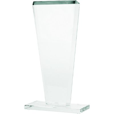 Glass trophy with a broken base