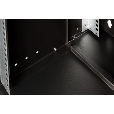44. 19" 12U wall-mounted network cabinet, SOHO PRO 595 x 540 x 400 mm, glass door, black, unassembled, 60 kg
