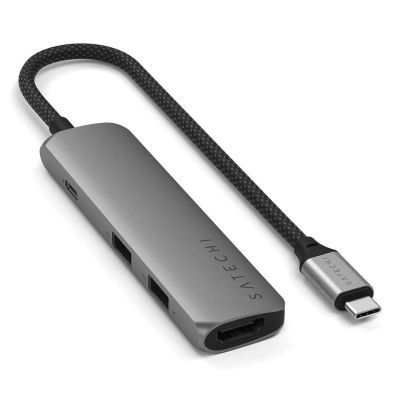4. Satechi 4-in-1 USB-C Slim Multiport Adapter 4K (Space Gray)