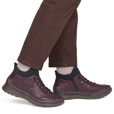 6. Women's insulated ankle boots, burgundy, Rieker 53650-30