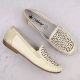 7. Rieker W RKR658 comfortable leather openwork shoes, beige