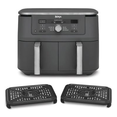 3. Ninja DZ400EU Deep Fryer Double 9.5L Autonomous 2470W Hot Air Fryer Gray