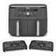 3. Ninja DZ400EU Deep Fryer Double 9.5L Autonomous 2470W Hot Air Fryer Gray