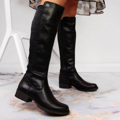 29. Rieker W Z9591-00 black leather boots 