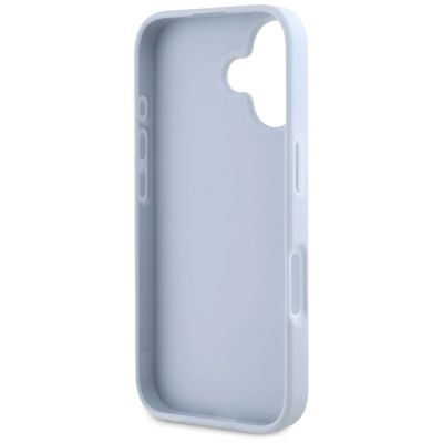 7. Guess Grained Big 4G Logo Small Classic Logo case for iPhone 16 - blue