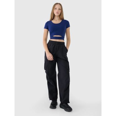6. Women's crop top plain t-shirt 4F 4FRSS25TTSHF2695-31S