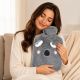 3. RUBBER HOT WATER BOTTLE 1.75L IN ANIMAL COVER - ANTHRACITE