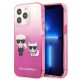 Karl Lagerfeld Gradient Ikonik Karl&Choupette Case for iPhone 13 Pro / iPhone 13 - Pink
