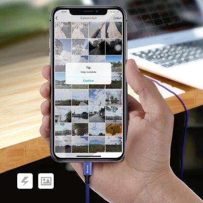 12. Baseus Yiven fabric braided cable USB / Lightning 1.8M black (CALYW-A01)