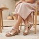 7. Women's gold sandals with elastic bands S.Barski KV61-6051