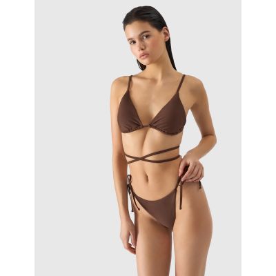 5. Women's swimsuit bikini top 4F 4FWSS24UBKTF041-81S Brown