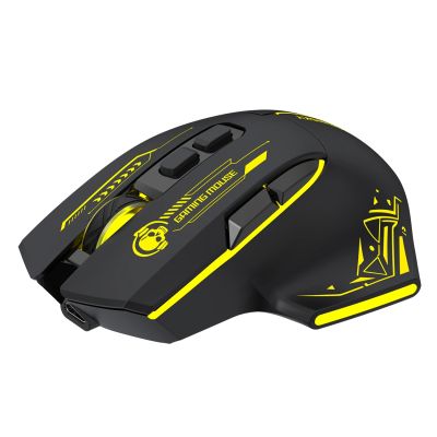 2. Wozinsky WMGB-1181 Wireless Optical Gaming Mouse 3200 DPI with Built-in Battery and Backlight - Black and Yellow