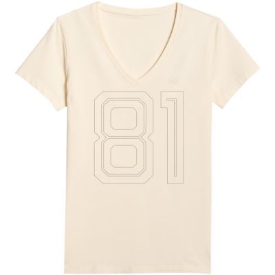 2. Women's T-shirt 4F F2969 cream 4FWAW25TTSHF2969 12S
