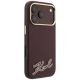 4. Karl Lagerfeld Grained with Resin Signature Logo MagSafe case for iPhone 18 Pro / 17 Pro - burgundy