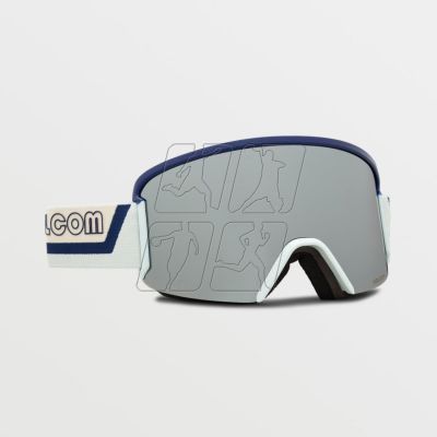 Volcom GARDEN DARK BLUE OFF WHITE SKY/SILVER CHROME snowboard goggles (VG0122106)