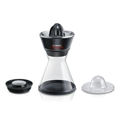 10. BOSCH MCP72GPB citrus juicer (40W; 1l; black, transparent)