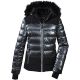 3. Women’s black quilted ski jacket by Killtec with a detachable hood and zip fastening