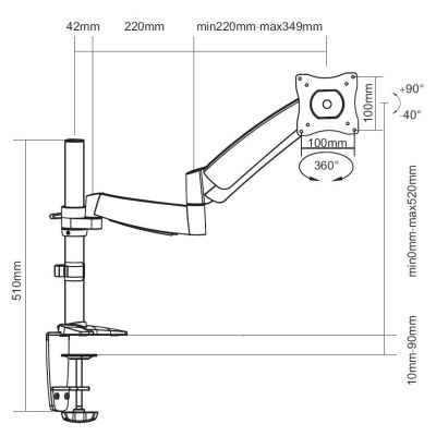 2. Equip 650112 Desk Mount 68.6 cm (27") White