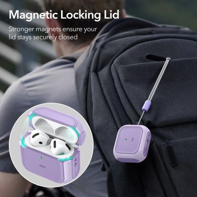 2. ESR Orbit Halolock MagSafe case for Apple AirPods 4 - purple