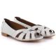 3. Women's leather ballerinas, openwork, comfortable, silver, Gino Fabiani OL28-1